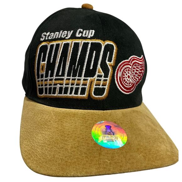 Vintage Detroit Red Wings Starter Hat Authentic 1997 Champions One Size NHL Cap - Picture 1 of 11
